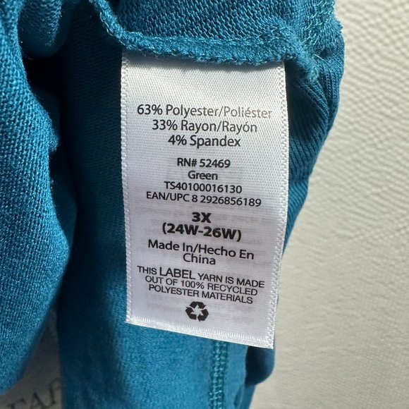 Terra & Sky Women's Size 3X  Slub Sharkbite Tunic Length Cowlneck Knit Top NWT - Picture 8 of 9